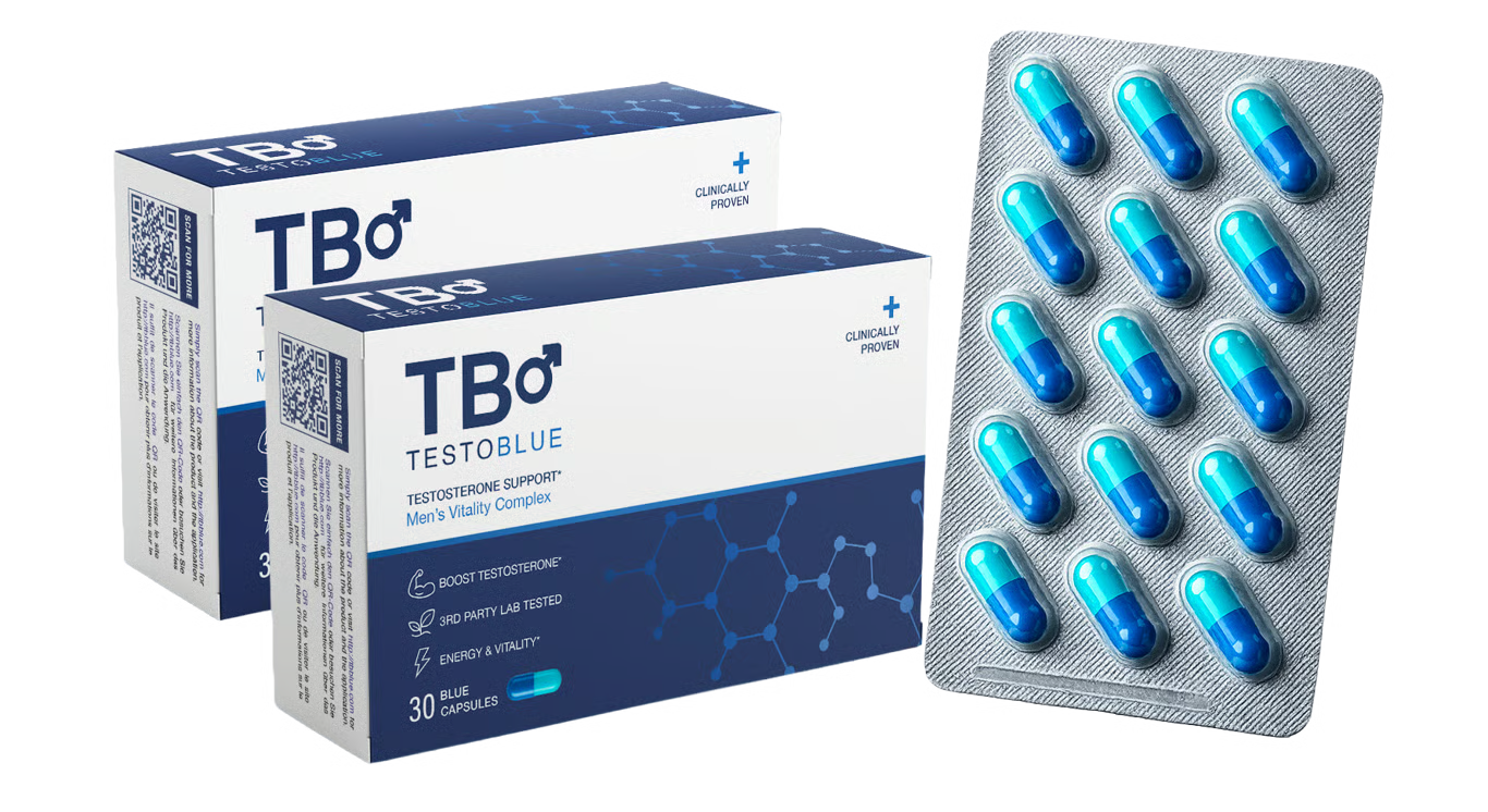 Two Testo Blue boxes with blister sheet